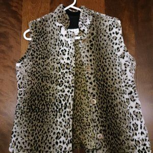 Faux Fur Leopard Print Vest